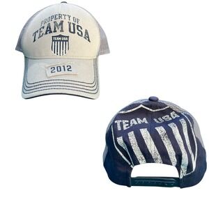 Team USA‎ Olympic 2012 Trucker Hat Snapback Mesh Cap Men's Khaki Navy Shield